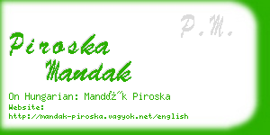 piroska mandak business card